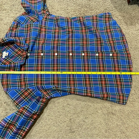 J Crew Women’s Size Med Tartan Plaid Cotton Button-Up Shirt Top Style 03411 Blue - Picture 4 of 6